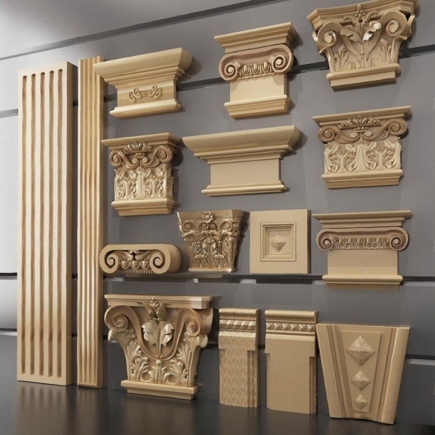 简欧柱头3D模型